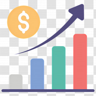 Growth Arrow - Financial Bar Chart With Growth Arrow Transparent PNG