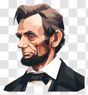 Abraham Lincoln - Portrait Illustration Of A Man In Formal Attire Transparent PNG