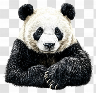 Panda Bear - Cute Panda Illustration Transparent PNG