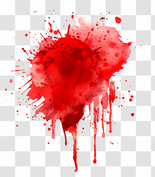 Red Watercolor Splash - Dripping Red Paint Splash Aesthetic Transparent PNG