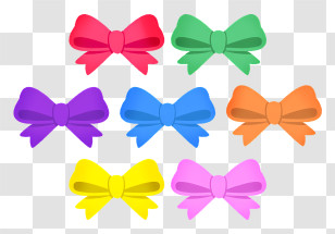 Ribbon - Set Of Colorful Decorative Bows Transparent PNG