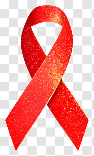 Awareness Red Ribbon - Red Glitter Ribbon Transparent PNG