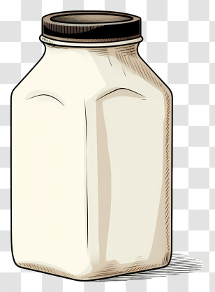 Glass Jar - Cartoon Milk Bottle Illustration Transparent PNG
