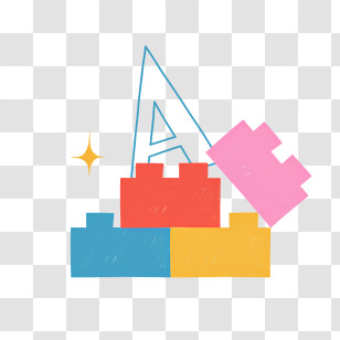 Toy Blocks - Colorful Building Blocks With Letters Transparent PNG