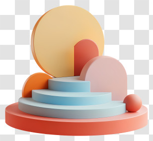 3d Podium - Geometric Shapes In Pastel Colors Transparent PNG