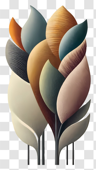 Leaf Art - Abstract Colorful Leaves Transparent PNG