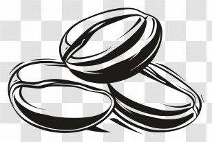 Coffee Beans - Sketch Of Coffee Beans Transparent PNG