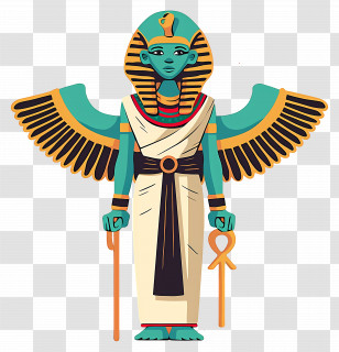 Egyptian Osiris - Ancient Egyptian Pharaoh Illustration Transparent PNG