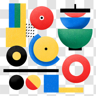 Colorful Cereal - Colorful Geometric Shapes Design Transparent PNG