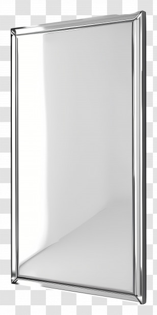 Silver Plaque - Rectangular Mirror With Chrome Frame Transparent PNG