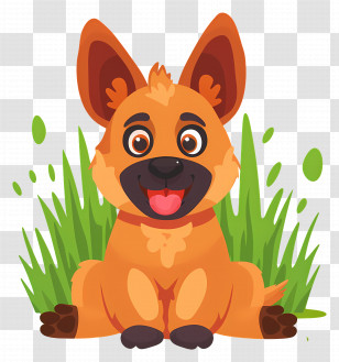 Dog German Shepherd - Cute Cartoon Dog Illustration Transparent PNG