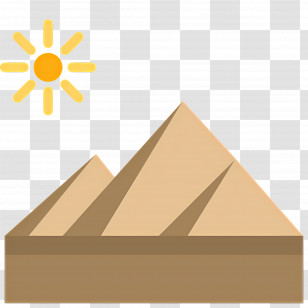 Pyramid - Ancient Egyptian Pyramids With Sun Transparent PNG
