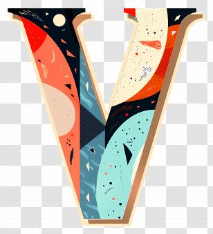 Letter V - Artistic Letter V Design Transparent PNG