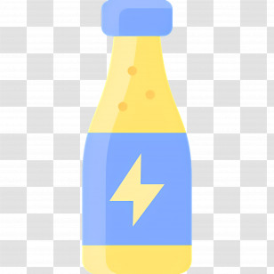Energy Drink - Yellow And Blue Energy Drink Bottle Transparent PNG