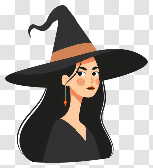 Witch Avatar - Witch In Black Hat Transparent PNG