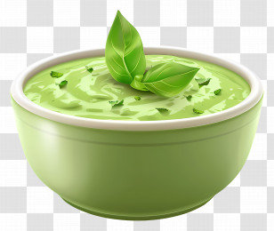 Green Raita - Green Sauce Bowl With Fresh Herbs Transparent PNG