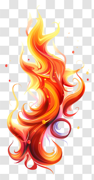 Fire Flame - Abstract Fire Flame Illustration In Vibrant Colors Transparent PNG