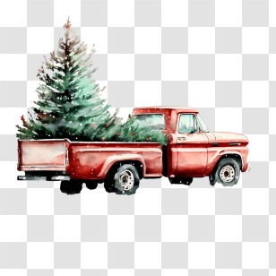 Red Truck
 - Red Truck Carrying A Christmas Tree Transparent PNG