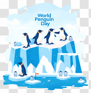 World Penguin Day - Illustration For World Penguin Day Celebration Transparent PNG