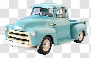 Cartoon - Vintage Blue Truck Illustration Transparent PNG