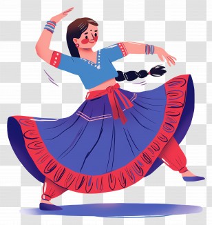 Indian Dancer - Traditional Dancer In Colorful Ethnic Costume Transparent PNG