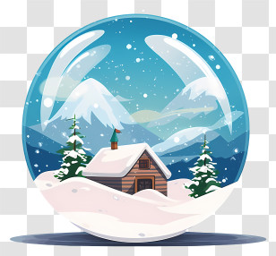 Snow Globe - Snow Globe With Winter Cabin Transparent PNG