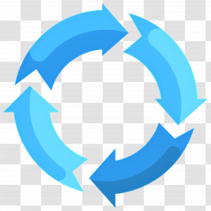Circle Arrow - Blue Circular Arrows In A Recycle Symbol Transparent PNG