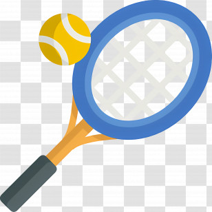 Tennis Racket - Tennis Racket And Ball Illustration Transparent PNG
