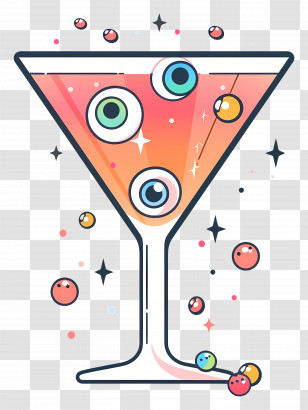 Halloween Cocktail - Spooky Halloween Cocktail With Eyeballs Transparent PNG