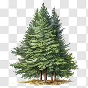 Evergreen Tree - Cluster Of Evergreen Pine Trees Transparent PNG