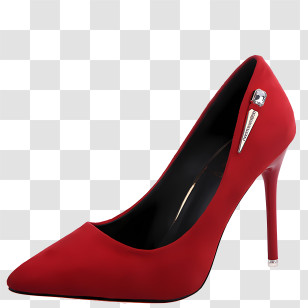 Woman - Elegant Red High Heeled Shoe Transparent PNG