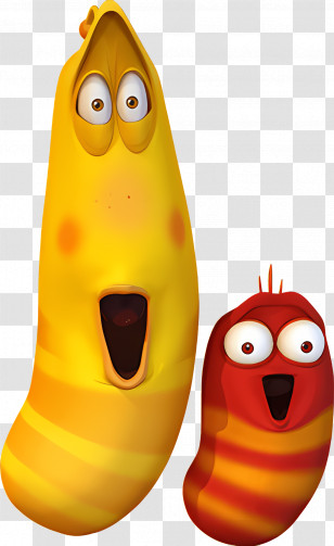 Larva - Surprised Red And Yellow Larvae Transparent PNG