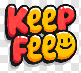 Keep Feed - Colorful Keep Feel Graffiti Text Transparent PNG