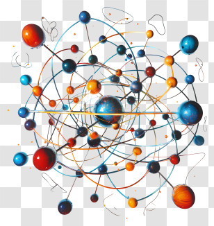 Atoms - Colorful Atom Structure For Science Concept Transparent PNG