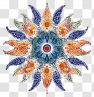 Dots Rangoli - Colorful Mandala Design Transparent PNG