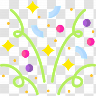 Birthday Confetti - Party Streamers Background Transparent PNG