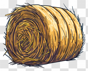 Hay Bale - Illustration Of Hay Bale In Rustic Farm Setting Transparent PNG
