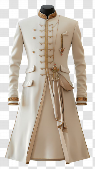 Indian Formal Wear - Elegant Traditional White Outfit Transparent PNG