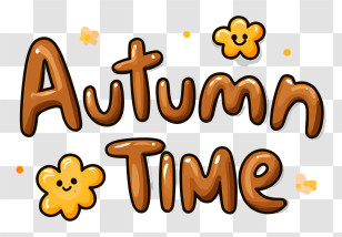 Autumn Logo Word - Autumn Time Hand-Lettering Transparent PNG