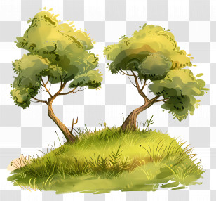 Trees Grass - Green Trees In Nature Illustration Transparent PNG