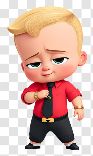 Boss Baby - Cartoon Baby In Red Shirt Transparent PNG