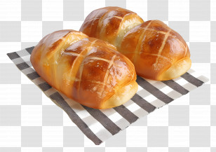 Mexican Sweet Bread - Freshly Baked Glazed Hot Cross Buns Transparent PNG