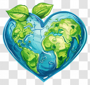 Earth In Heart Shape - Earth In Heart Shape Illustration Transparent PNG