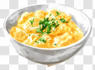 Scrambled Eggs - Scrambled Eggs With Fresh Herbs Garnish Transparent PNG