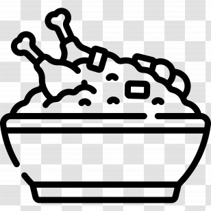 Bowl Of Food Doodle - Line Art Bowl Of Food Illustration Transparent PNG