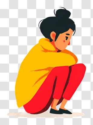 Woman Suffering From Loneliness - Person Sitting In Thought Transparent PNG