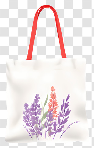 Canvas Bag - Eco-Friendly Tote Bag With Floral Patterns Transparent PNG