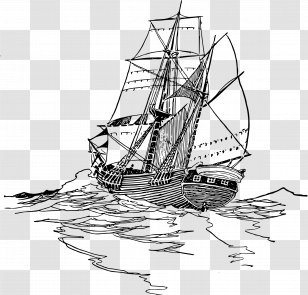 Sailboat Sailing Ship Clip Art - Caravel - Vector Transparent PNG