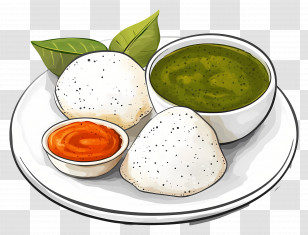 Idli - Traditional Idli With Chutney Transparent PNG