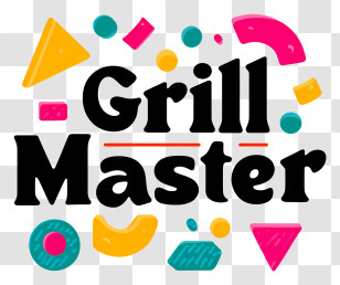 Grill Master - Playful Grill Master Typography Sticker Transparent PNG